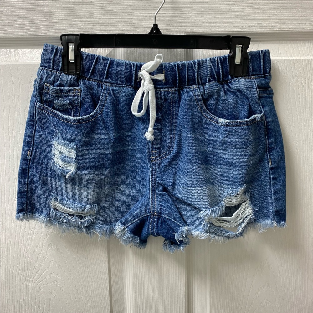 YMI Elastic Drawstring Waist Denim Shorts